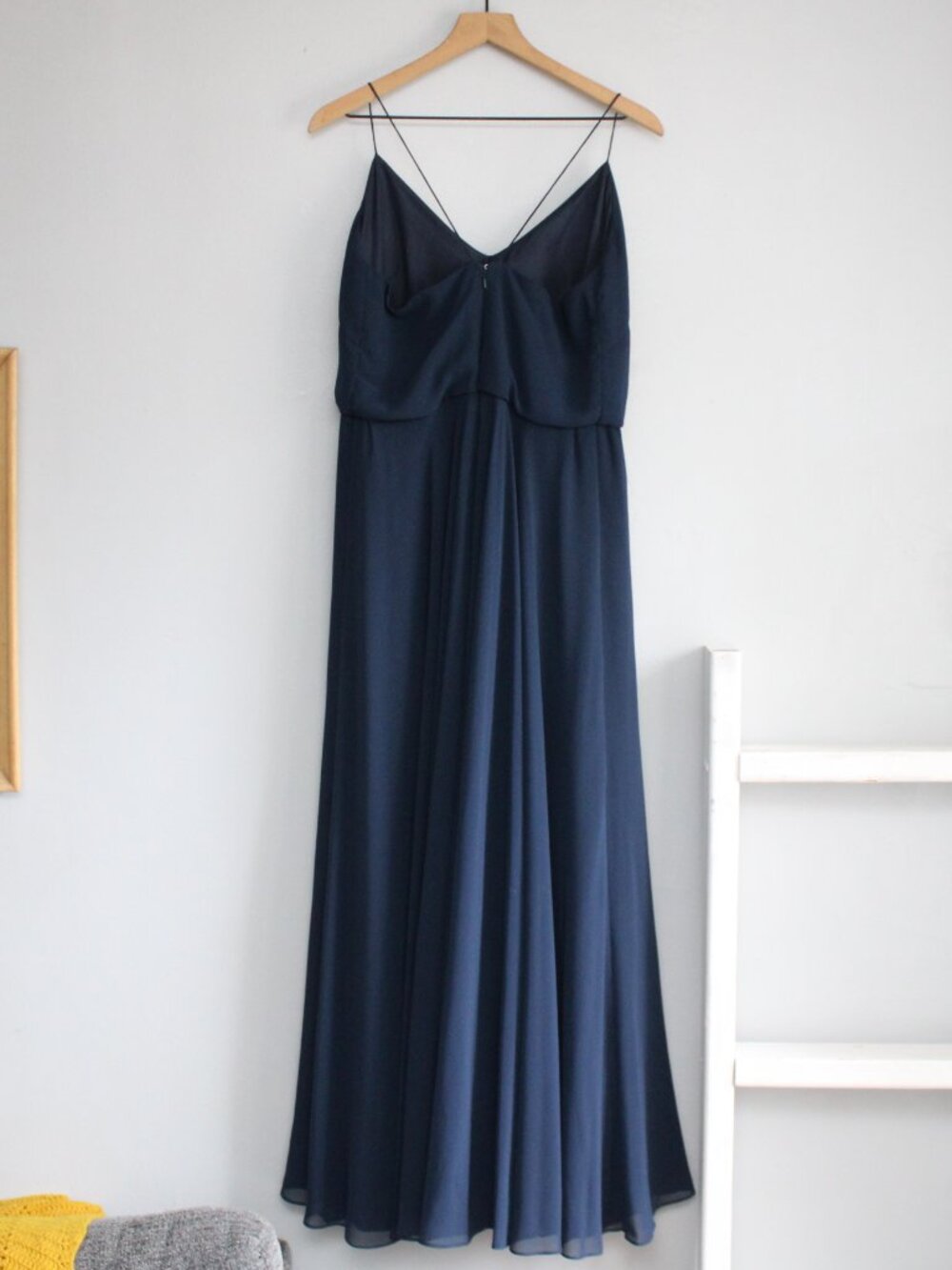 BHLDN Jenny Yoo Inesse Dress Navy Blue Flowy Bridesmaid Maxi Formal Dress sz 16 - Picture 3 of 9
